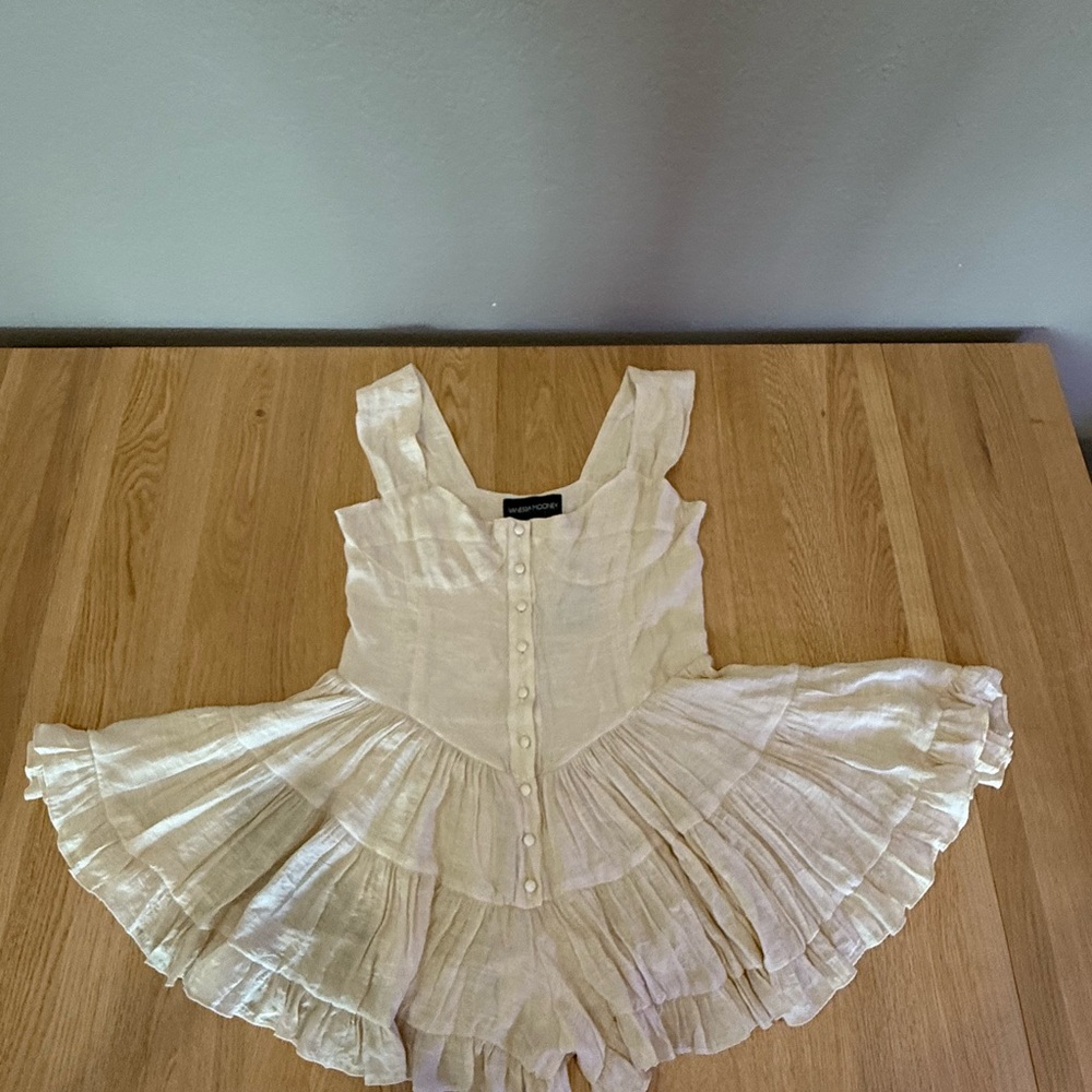 Vanessa Mooney Cream Button-Down Top